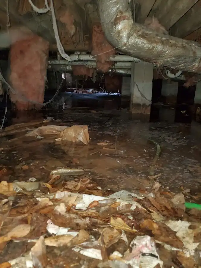 Crawl space flood assessment for Commercial Water Damage Restoration in Milwaukie